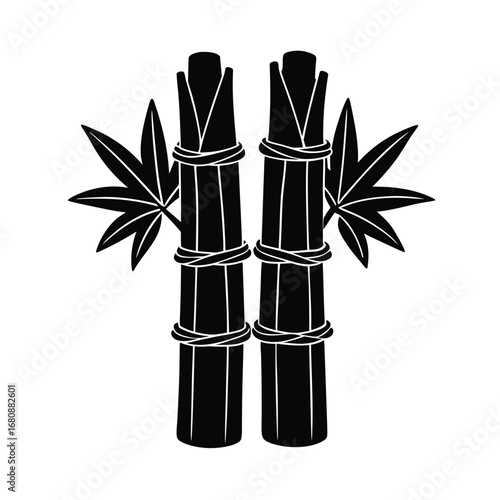 Set of Bamboo Plant Stakes Tied with Jute Twine
