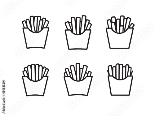 French fries line art illustration