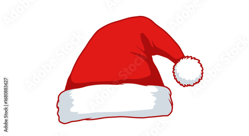 Classic Santa Hat Christmas Holiday Symbol.