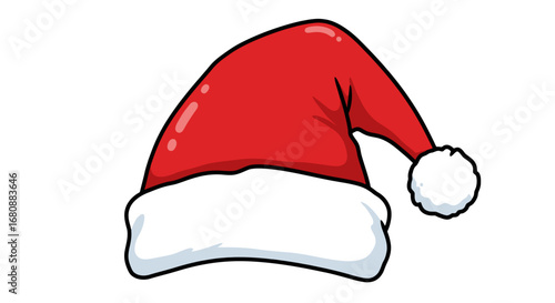 Classic Santa Hat Festive Holiday Symbol.