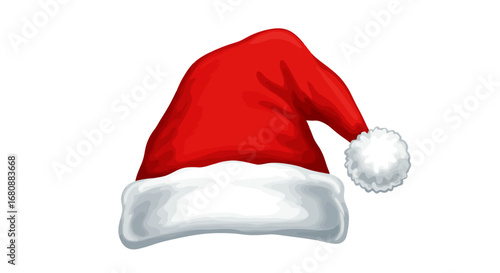 Classic Santa Hat Red and White Festive Winter Holiday Accessory.