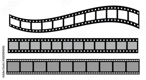 Film Strip Icon Set – Cinema and Photography Frame Vector Collection.