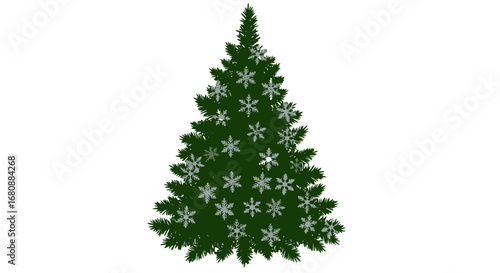 Decorated Christmas Tree with Snowflakes 1.