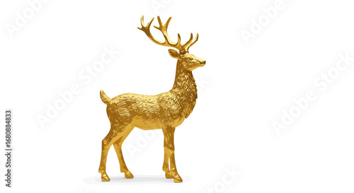 Golden Deer Figurine Elegant Animal Statue Ornament.