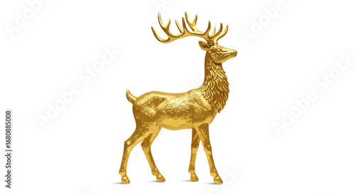 Golden Deer Statue Majestic and Elegant Animal Sculpture.