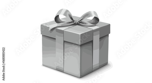 Gray Gift Box with Silver Ribbon 1.