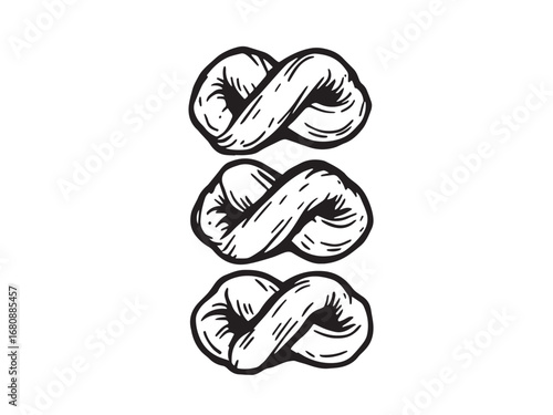 Garlic knots line art illustration