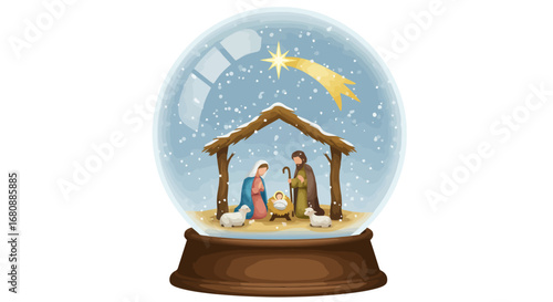 Nativity Scene in a Snow Globe.