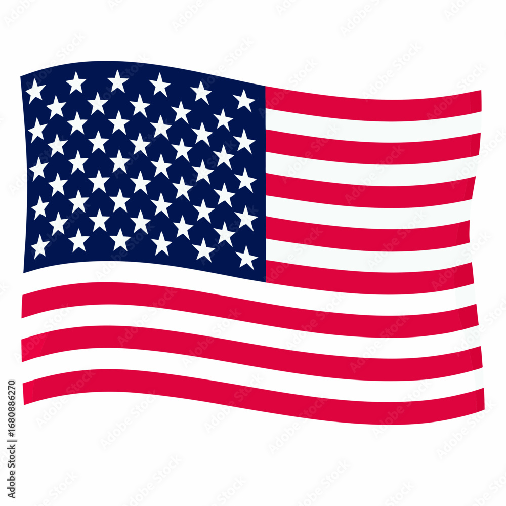 Fototapeta premium Photorealistic USA Flag with Dramatic Lighting