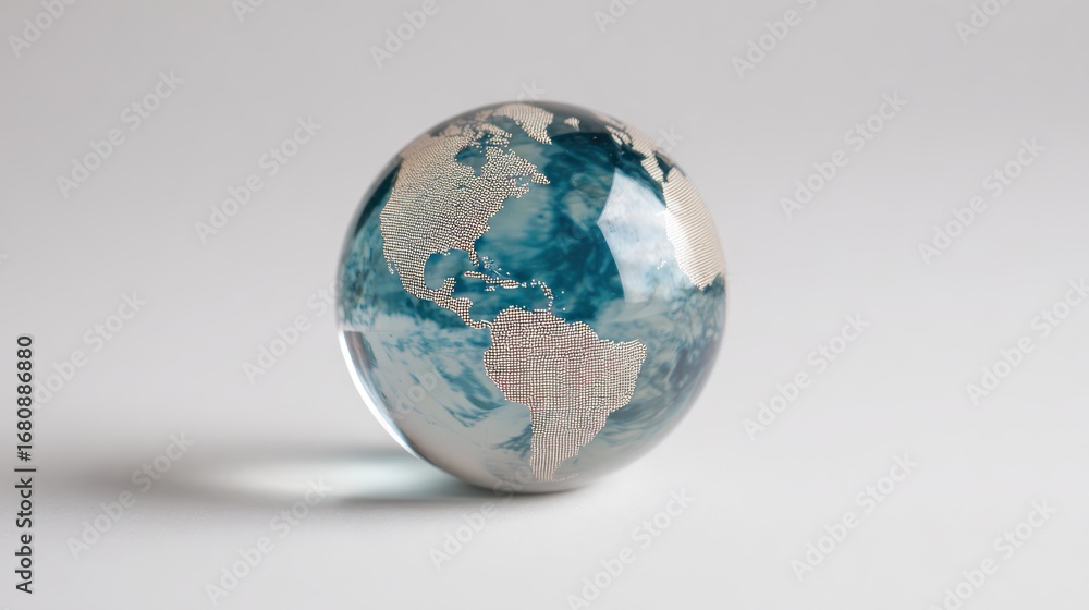 Fototapeta premium Transparent globe world map