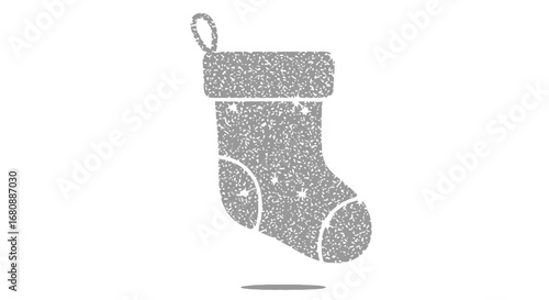 Simple Grey Christmas Stocking Illustration 1.