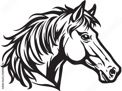 Horse line art illustration
