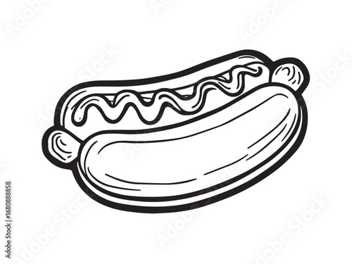 Hot dog line art illustration