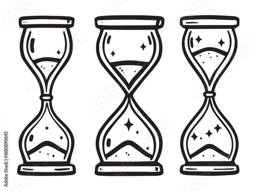 Hourglass line art illustration