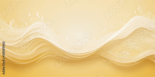 Soft golden lines and swirls create a smooth orange and yellow abstract wave background