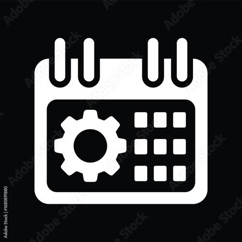 Calendar with Gear Symbol