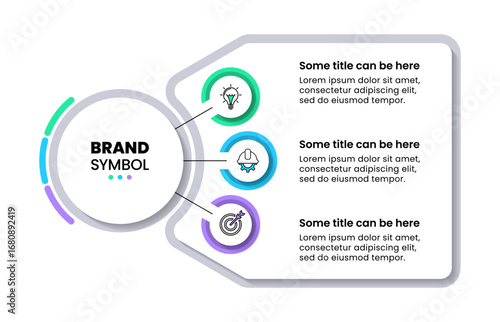 Infographic template. Abstract banner with 3 steps