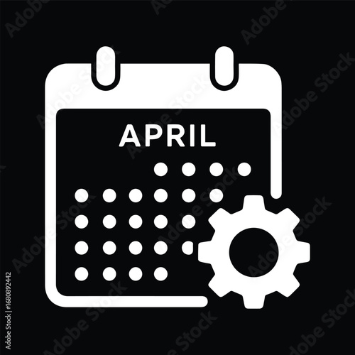 Calendar with Gear Symbol