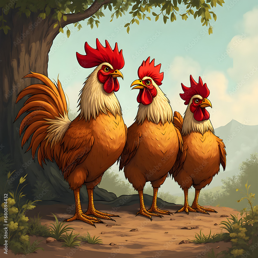 Fototapeta premium rooster in the farm