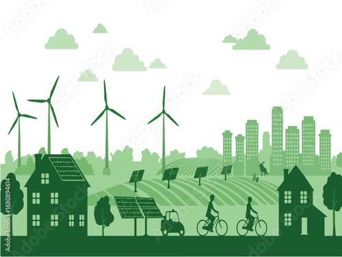 vector illustration of green city