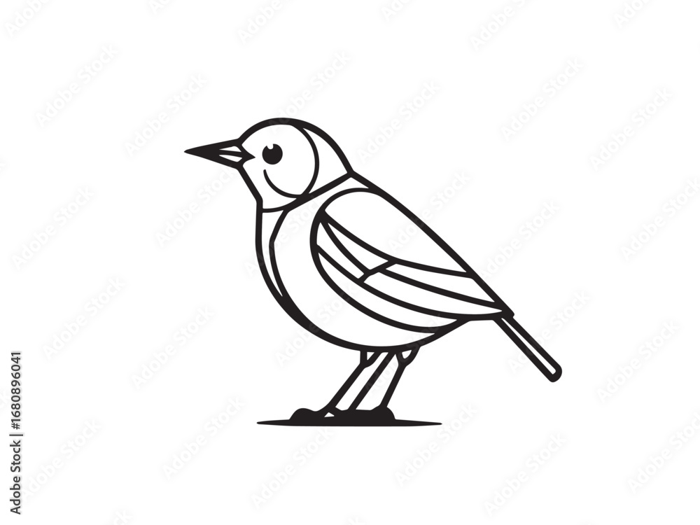 Fototapeta premium Lark line art illustration