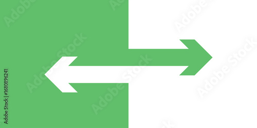 Dual Arrow Decision Concept – Green and White Arrows Representing Choice and Direction in Flat Vector Style.