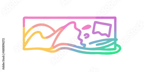 Abstract landscape with pastel gradient colorful