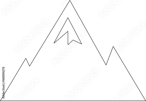 Mountains icon, Stunning collection of 24 diverse mountain silhouettes and landscape icons, perfect for illustrating adventure, travel, nature, with easily editable vector graphics