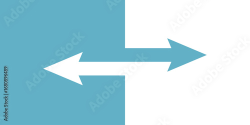 Choice Direction Arrows – Flat Vector Illustration of Green and White Arrows Symbolizing Decision-Making Process.