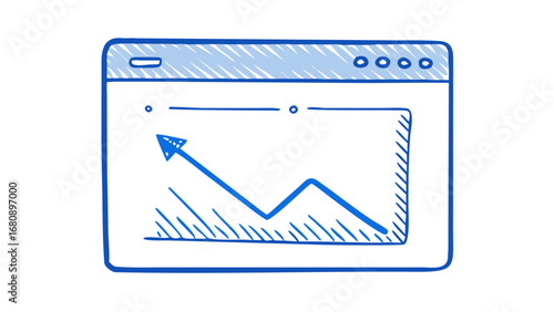Blue graph on white background chart analytics