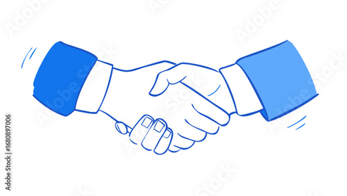 Blue handshake agreement business partnership