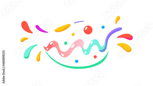 Colorful Abstract Shapes Bursting Outwards playful