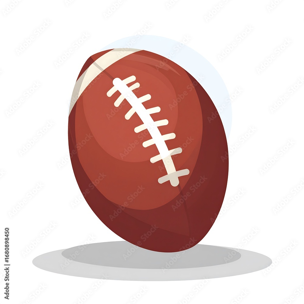 Obraz premium A stylized illustration of a classic American football, showcasing its distinctive stitching and shape.