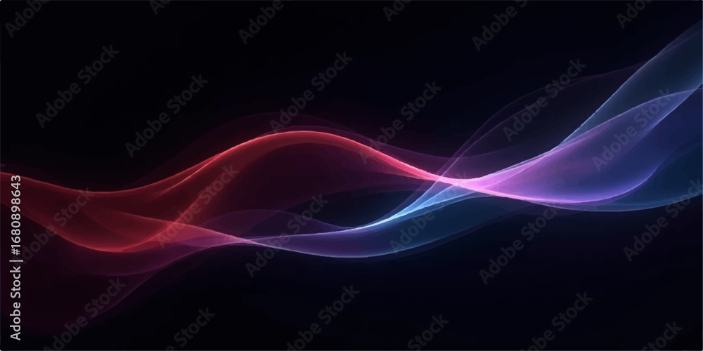 Obraz premium Dynamic light patterns and flowing fractal waves create an abstract blue smoke wallpaper with a glowing curve and motion effect