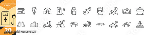 Collection of urban transportation and travel icons for various needs vector