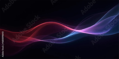 Dynamic light patterns and flowing fractal waves create an abstract blue smoke wallpaper with a glowing curve and motion effect