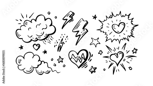 Comic Sound Effect Elements explosion lightning