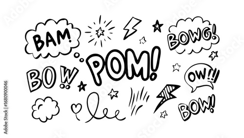 Comic Style Speech Bubbles and Sound Effects bang