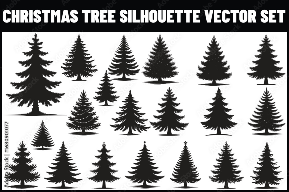 Obraz premium Christmas Tree Silhouette Bundle