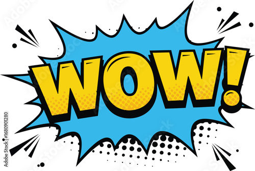Comic book wow speech bubble vibrant pop art