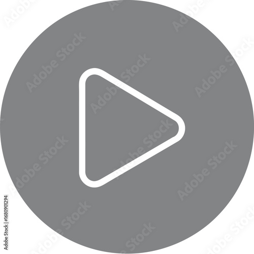 Minimalist play button icon simple media control