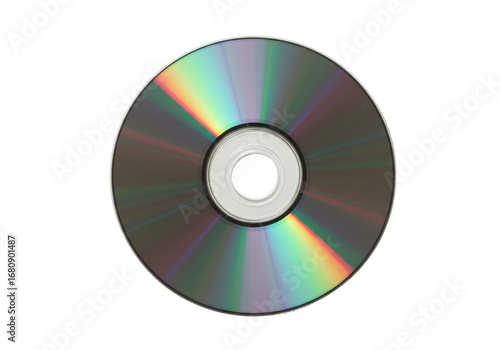 Isolated compact disc with rainbow iridescence for electronic content recording media