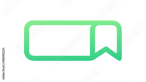 Green bookmark with rounded corners save gradient