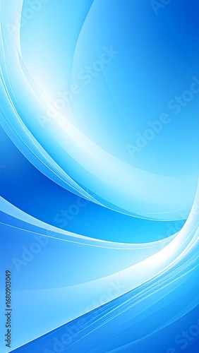 A captivating abstract design featuring flowing, light blue lines and gradients, creating a serene and dynamic visual composition.