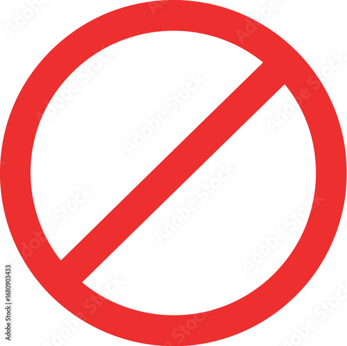 Red prohibition symbol stop sign no entry icon