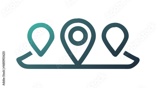 Location pins on map navigation destination