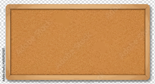 Blank cork bulletin board with wooden frame