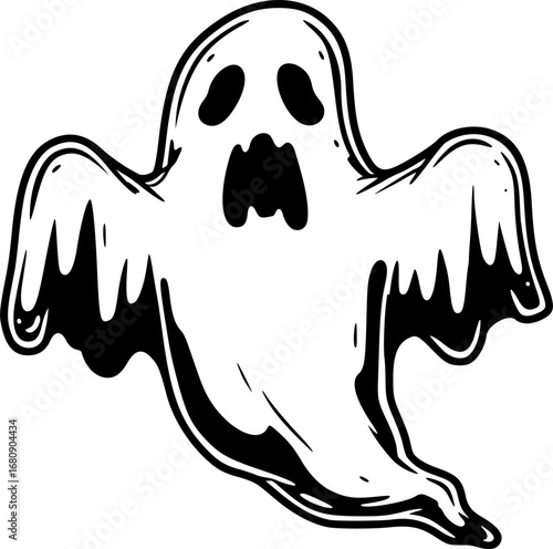 Vintage ghost, Halloween scary ghost monsters Vector Illustration, SVG
