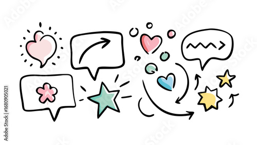 Playful pastel hearts and stars pink blue