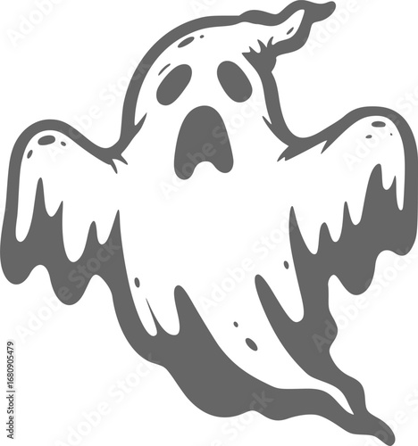 Vintage ghost, Halloween scary ghost monsters Vector Illustration, SVG
